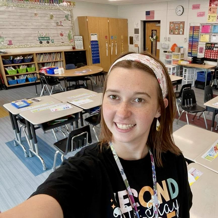 Hannah Nicole Ray in her elementary school classroom